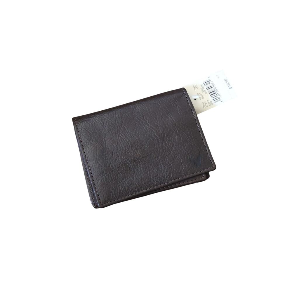 NWT American Eagle Brown Pebble Leather Pinup Girl Bifold Wallet ID Cash Slots
